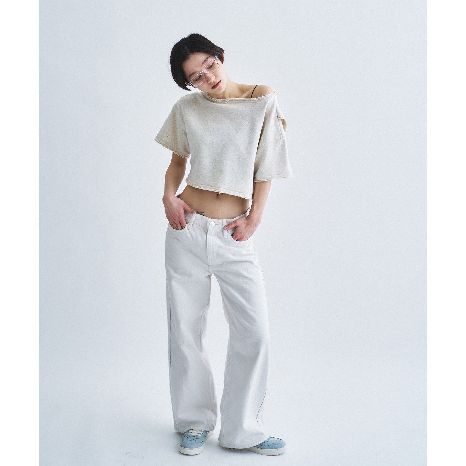 CODE A「back open half－sleeve sweat」|Tシャツ・カットソー|