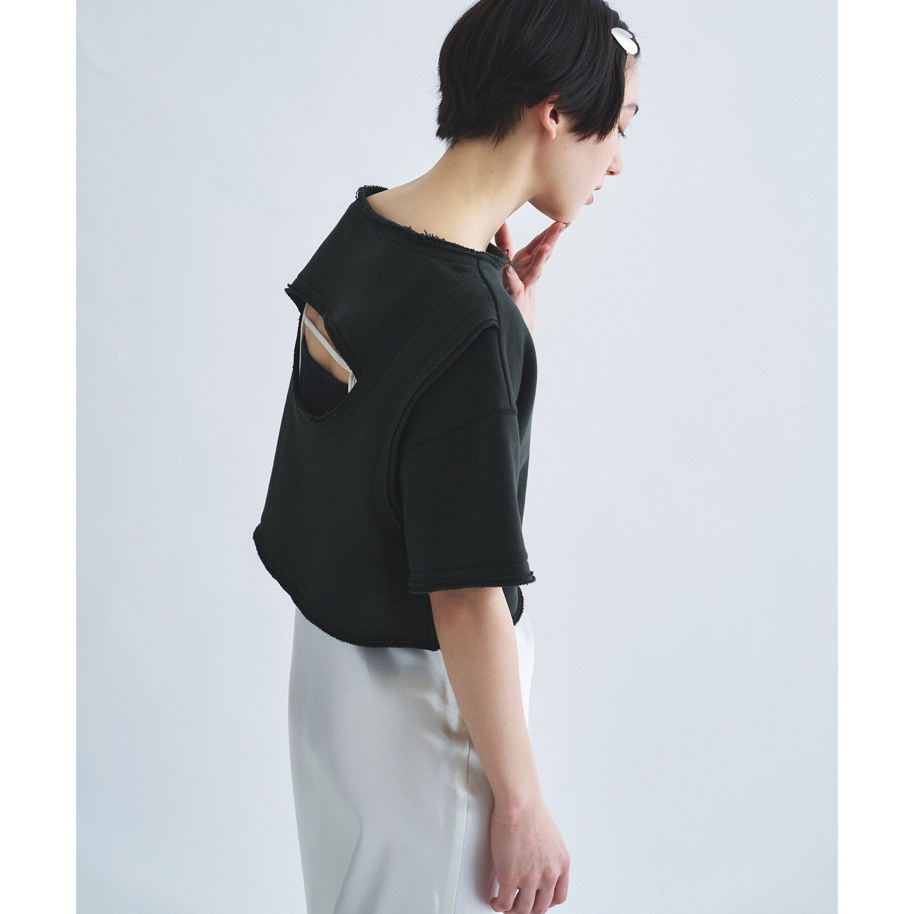 CODE A「back open half－sleeve sweat」|Tシャツ・カットソー|