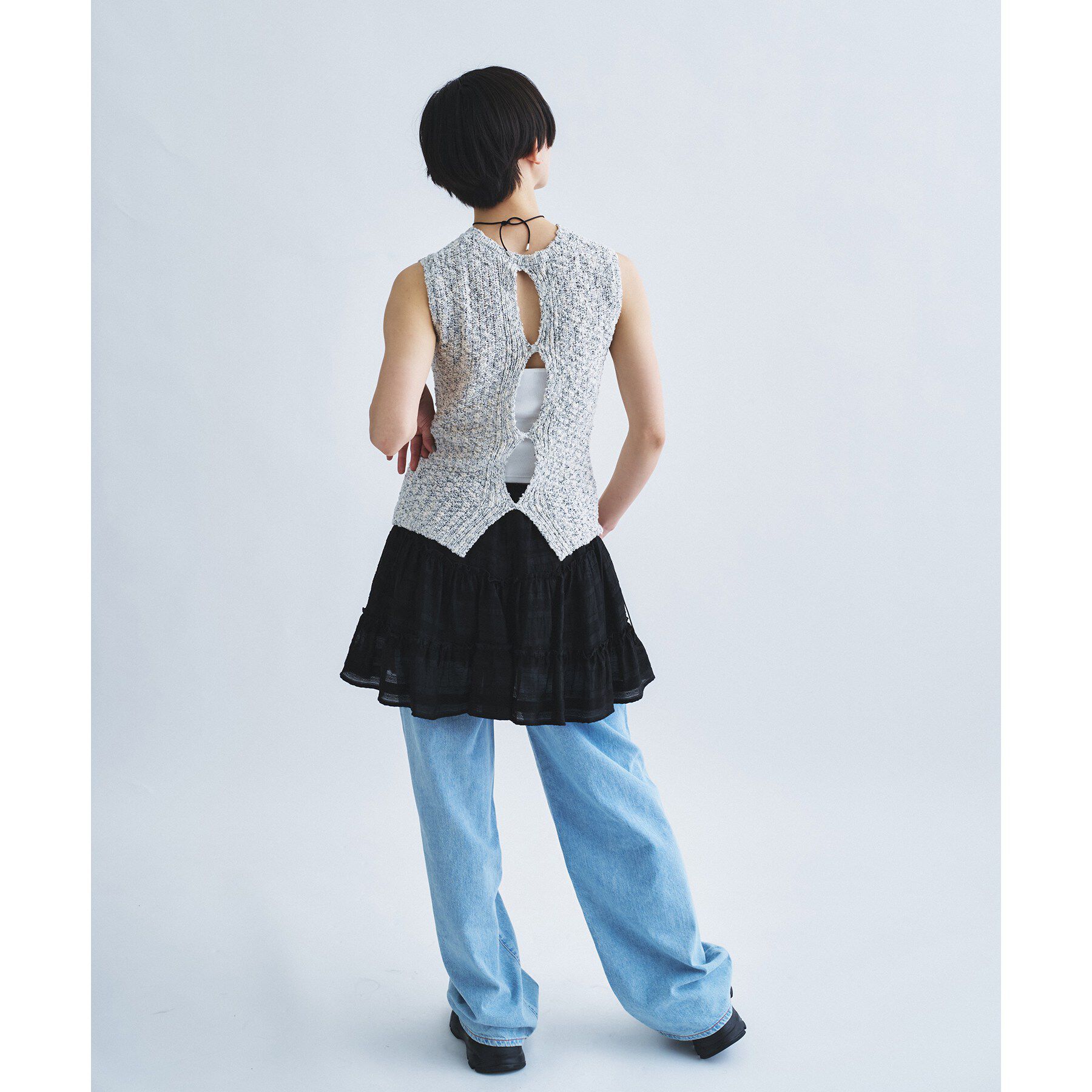CODE A「cloudy open back tank」|ニット・セーター|