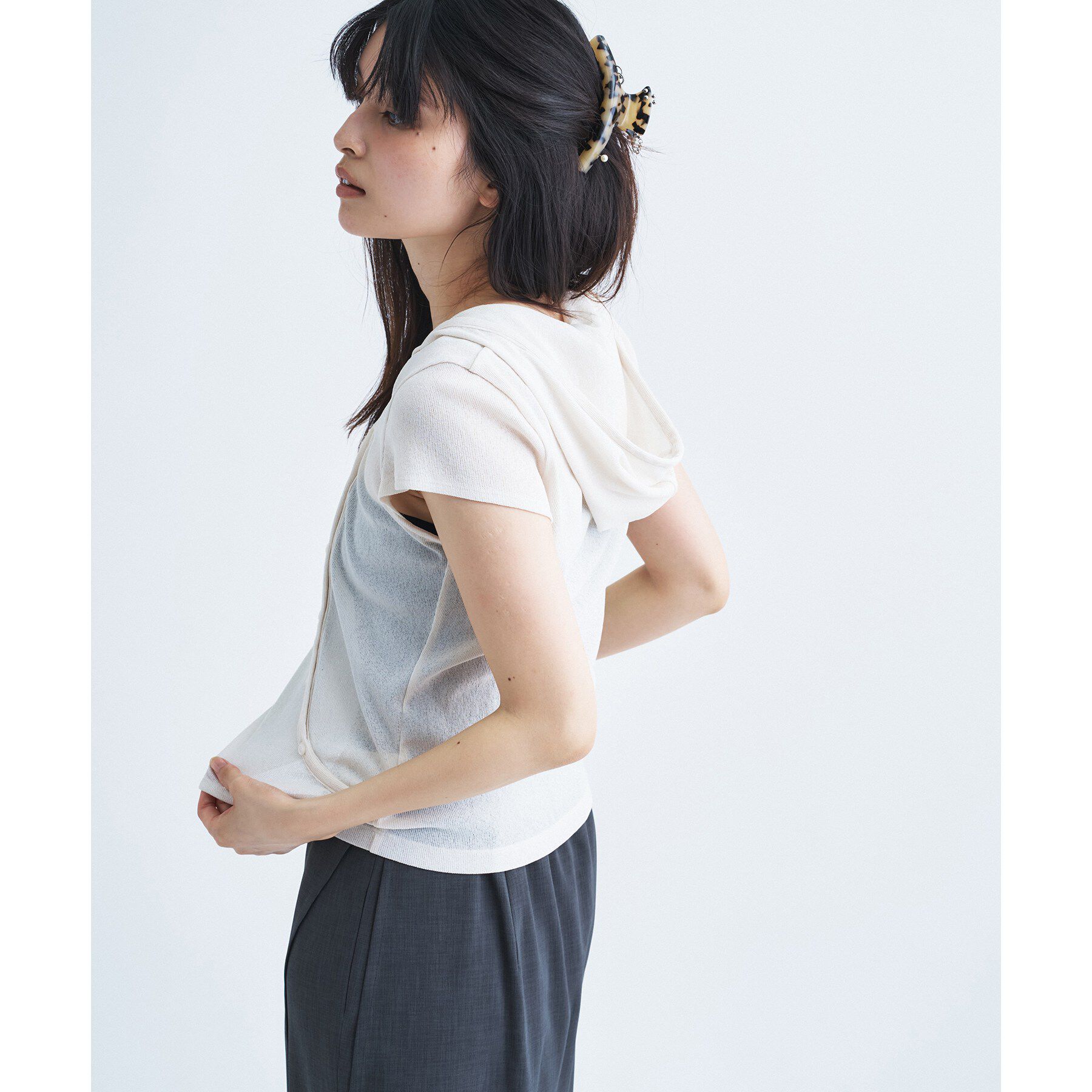 CODE A「soft button hood tee」|Tシャツ・カットソー|