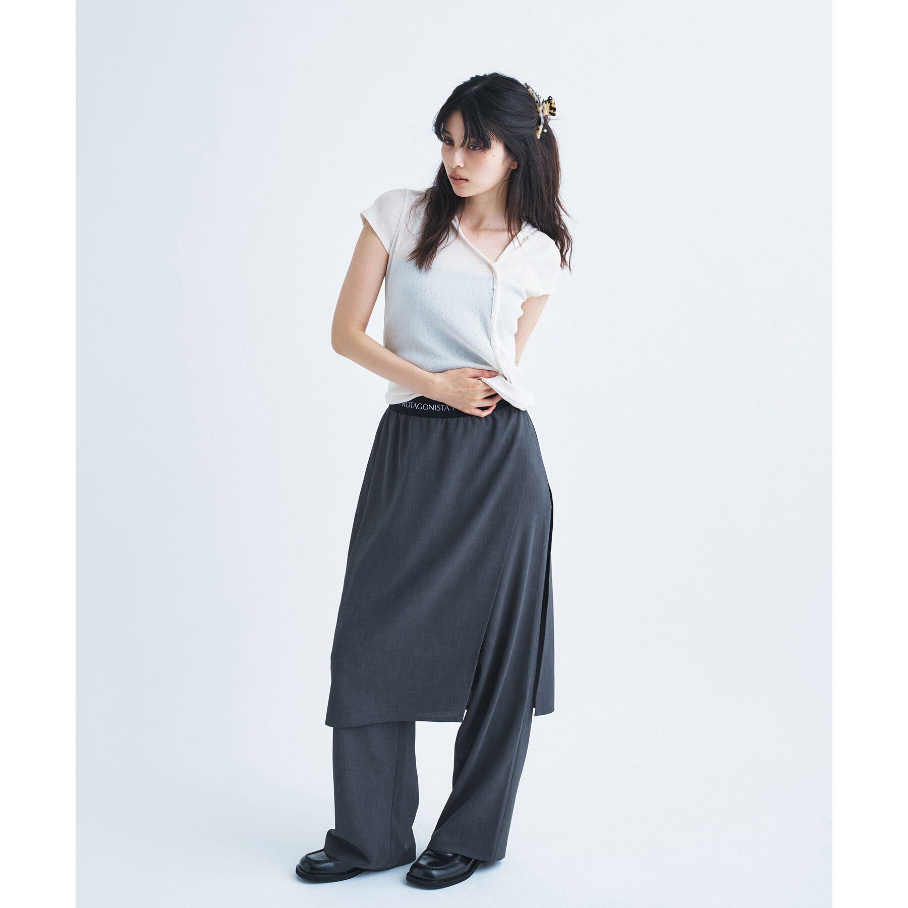 CODE A「soft button hood tee」|Tシャツ・カットソー|