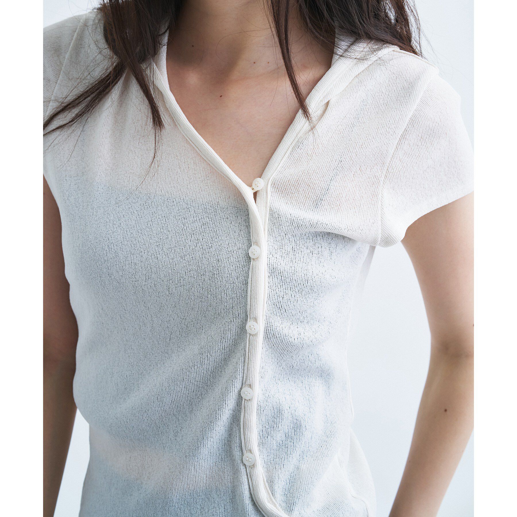 CODE A「soft button hood tee」|Tシャツ・カットソー|