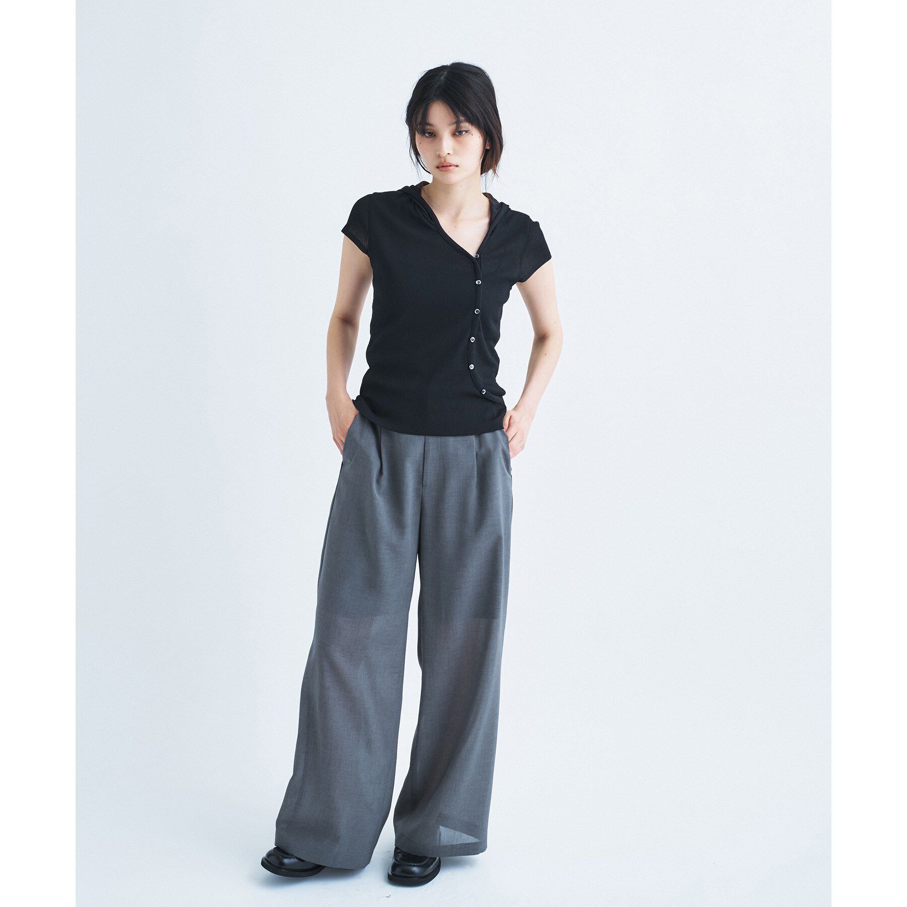 CODE A「soft button hood tee」|Tシャツ・カットソー|