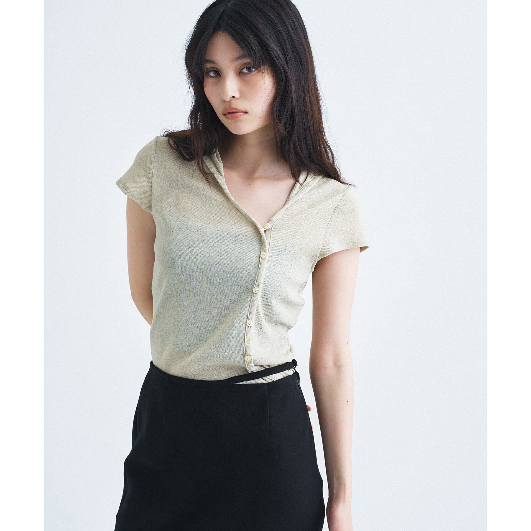CODE A「soft button hood tee」|Tシャツ・カットソー|