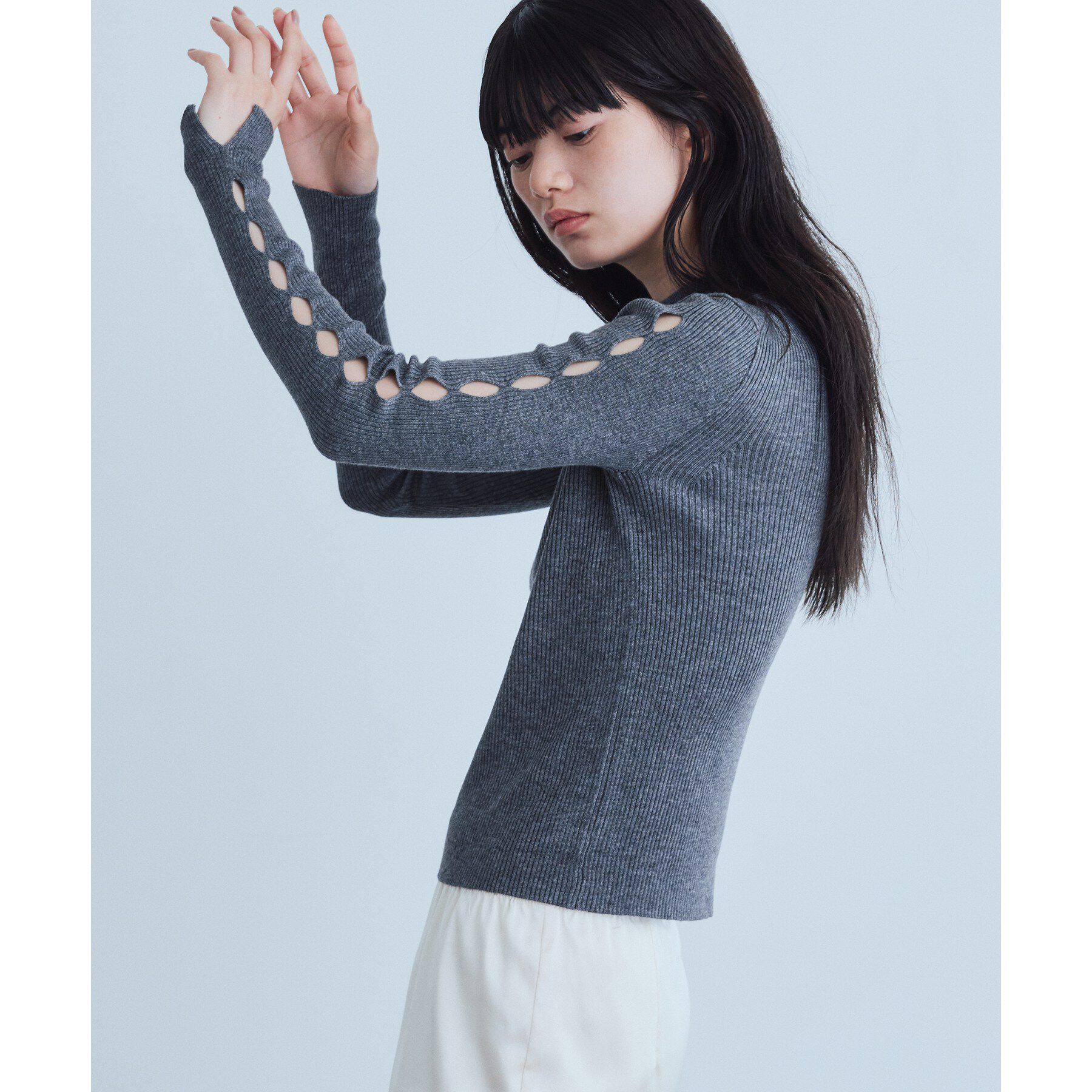 CODE A「cut－out sleeve knit top」|ニット・セーター|