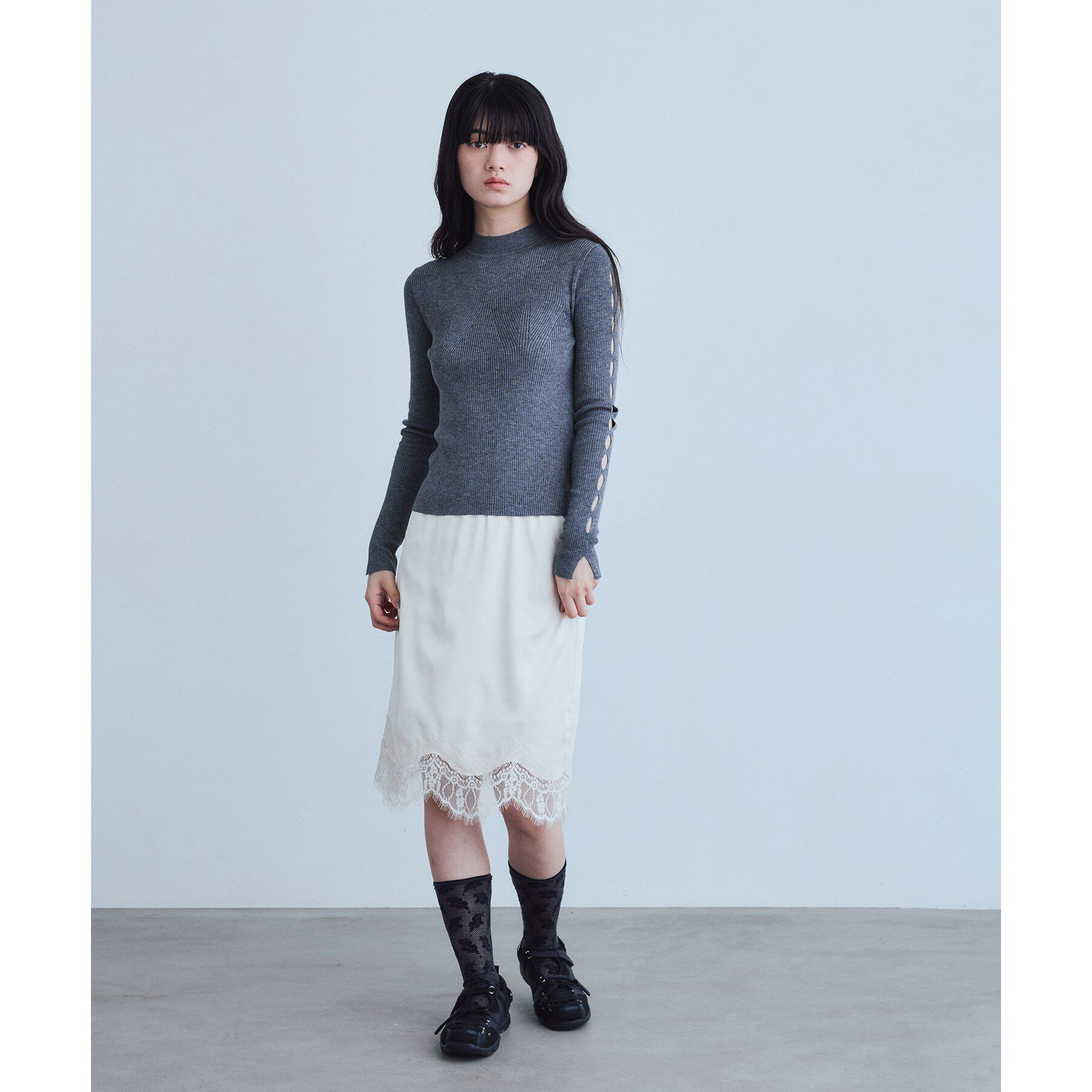 CODE A「cut－out sleeve knit top」|ニット・セーター|
