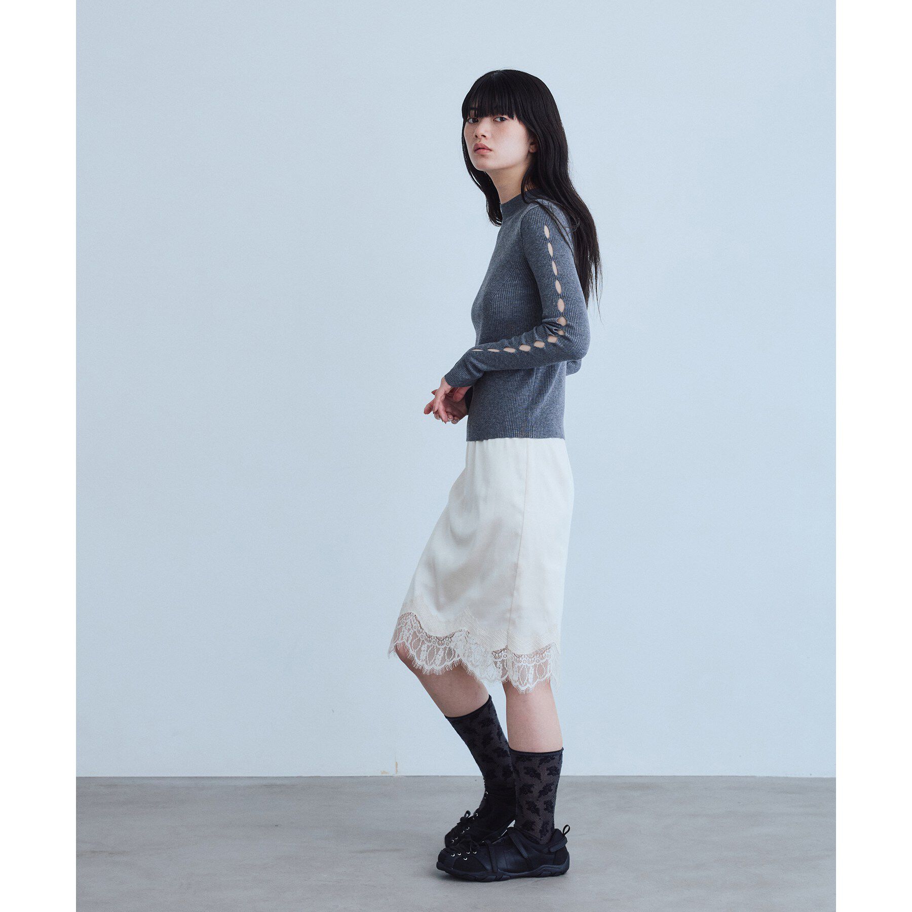 CODE A「cut－out sleeve knit top」|ニット・セーター|