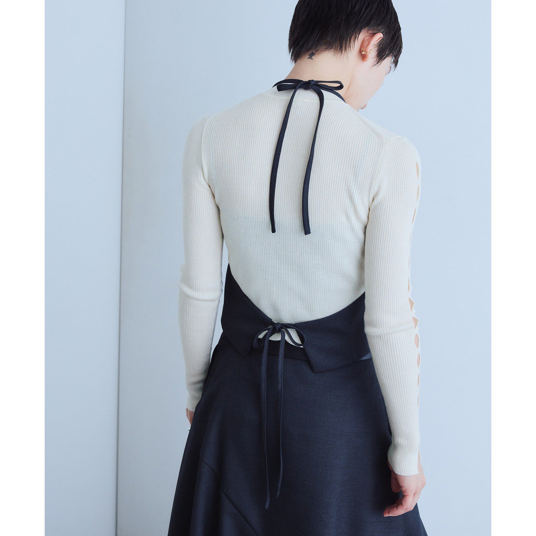 CODE A「cut－out sleeve knit top」|ニット・セーター|