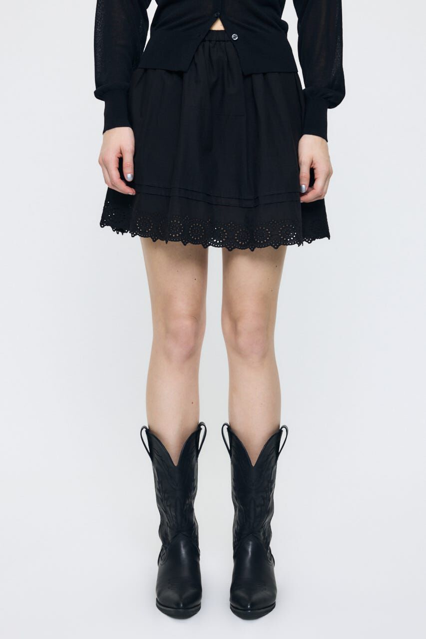 MOUSSY「EYELET HEM FLARE MINI スカート」|スカート|