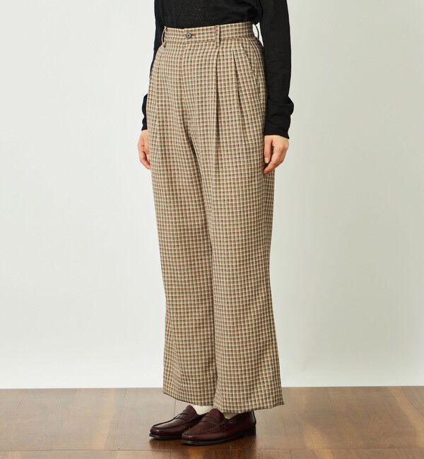 MACKINTOSH PHILOSOPHY「GREY LABEL リネンミックスチェックパンツ」|スラックス|