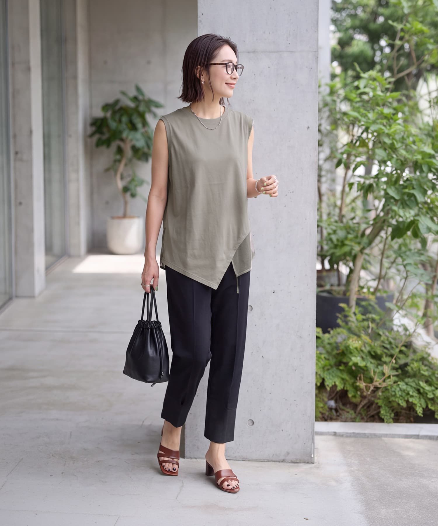 STYLE DELI「【selection】裾メッシュレイヤードノースリカットtops」|タンクトップ|