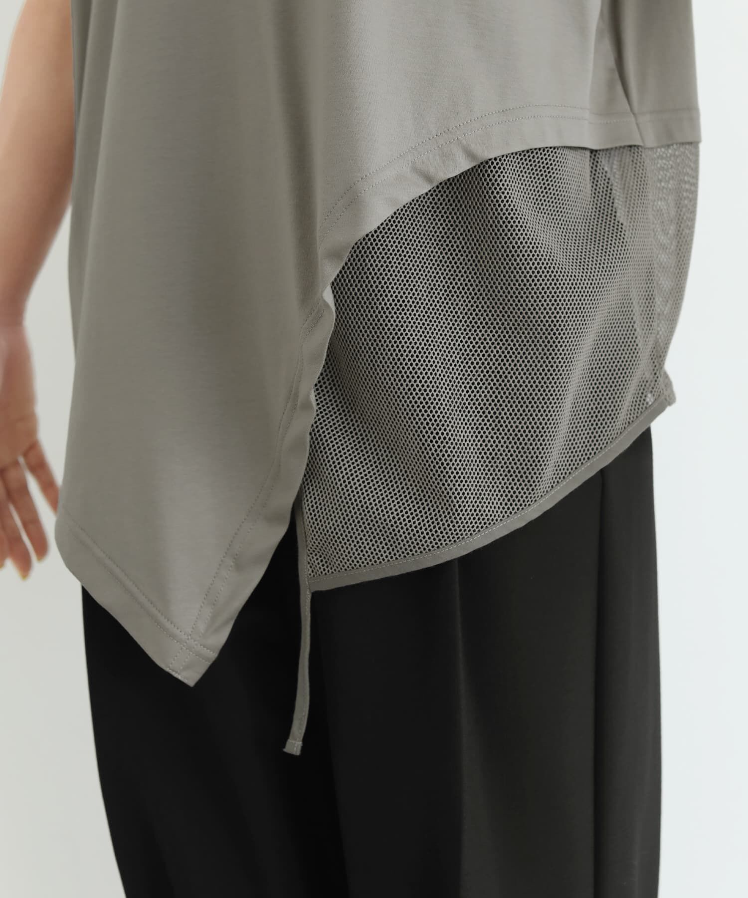 STYLE DELI「【selection】裾メッシュレイヤードノースリカットtops」|タンクトップ|