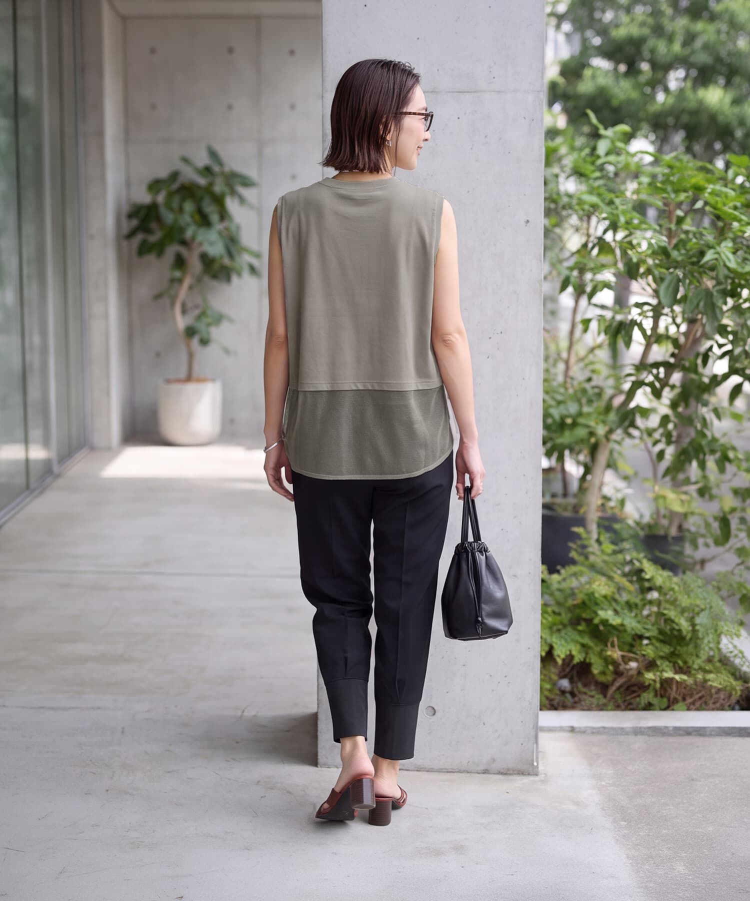 STYLE DELI「【selection】裾メッシュレイヤードノースリカットtops」|タンクトップ|