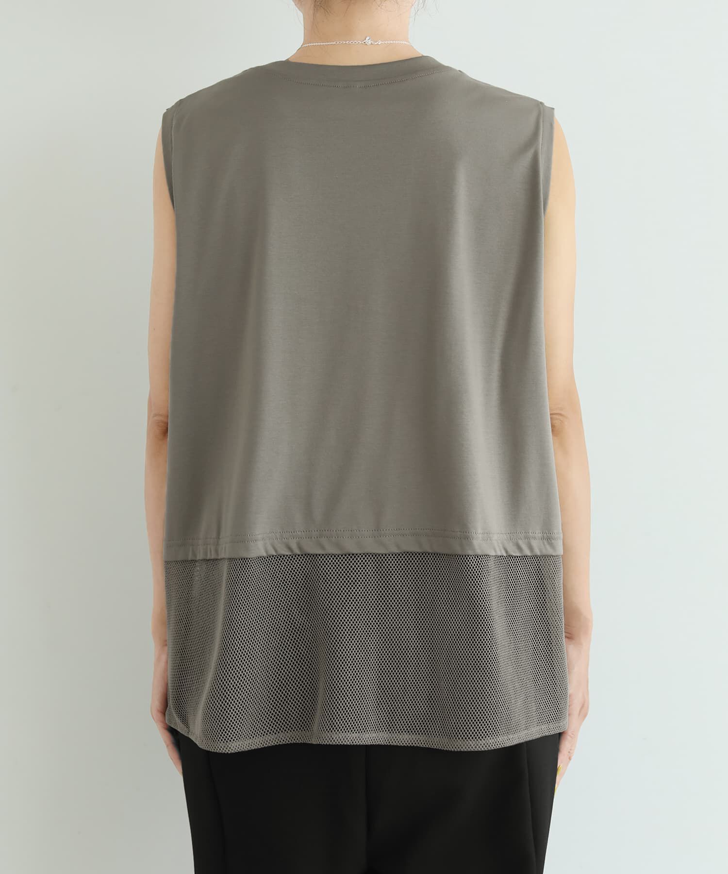 STYLE DELI「【selection】裾メッシュレイヤードノースリカットtops」|タンクトップ|