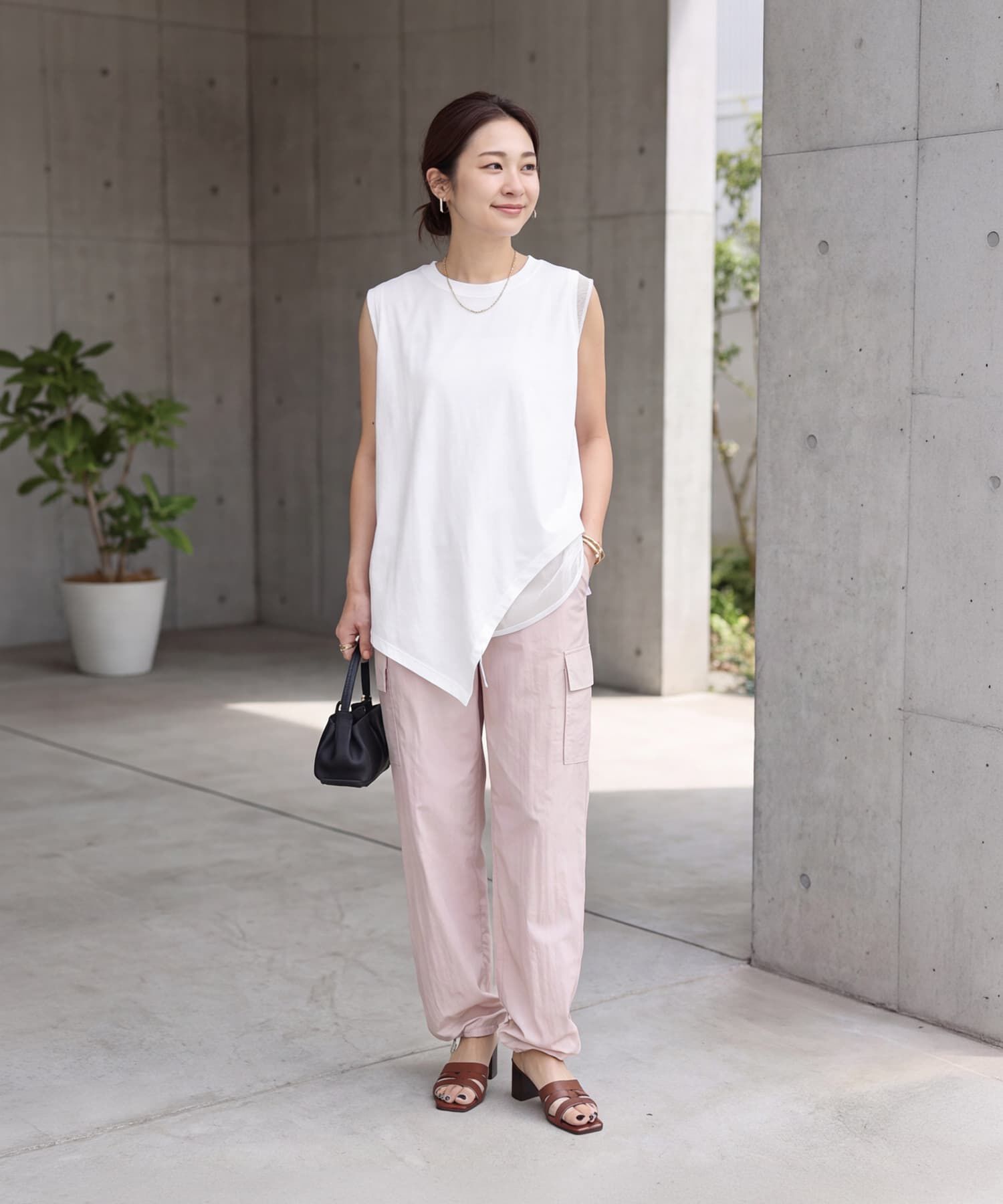 STYLE DELI「【selection】裾メッシュレイヤードノースリカットtops」|タンクトップ|