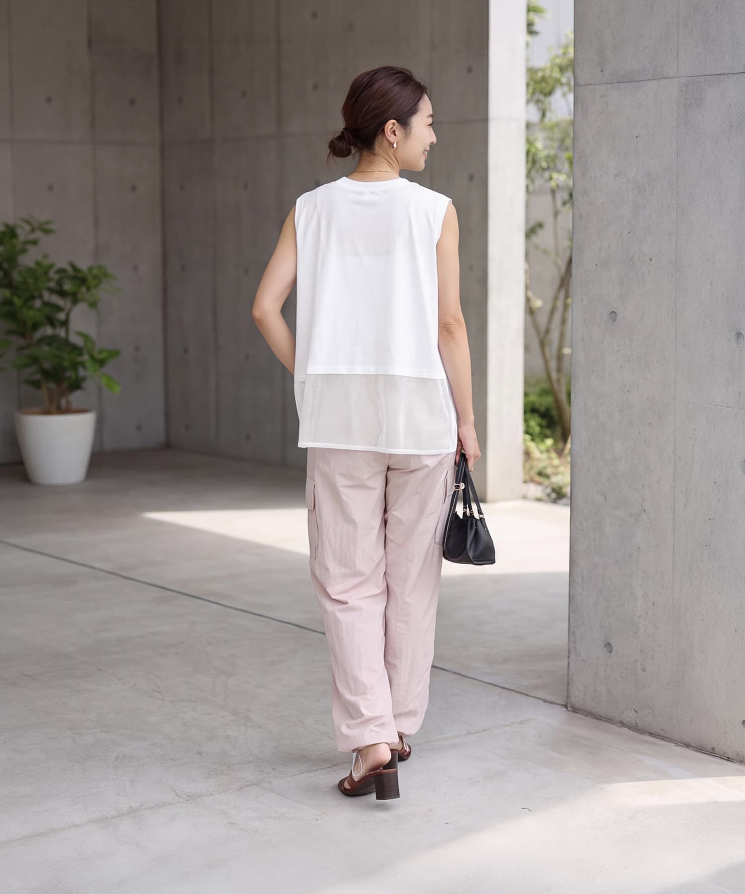 STYLE DELI「【selection】裾メッシュレイヤードノースリカットtops」|タンクトップ|