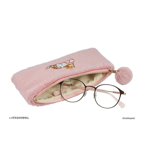  「Zoff｜mofusand メガネ・サングラスケース | モフサンド [ うさにゃん ] ポーチ ピンク 猫 ウサギ ギフト 」|サングラス|