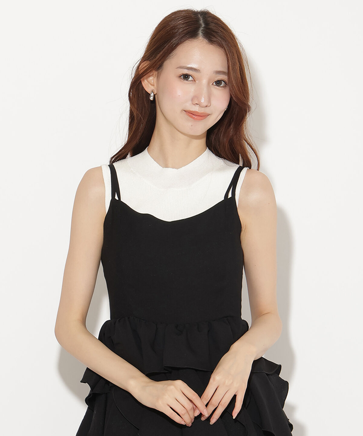 アンドクチュール「ボリュームラッフルフリルキャミワンピース」|ワンピース|