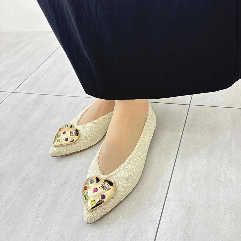 CUMUU＿DIANA「ハートモチーフニットシューズ　EI42854」|パンプス|