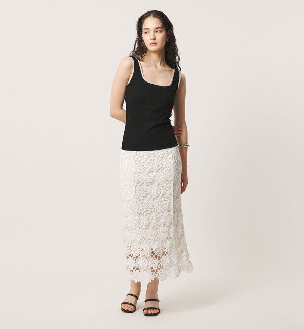 UNITED ARROWS「＜GOOD PEOPLE GOOD STITCHING GOOD PRODUCT＞トリム リブ スクエアネック タンクトップ」|タンクトップ|