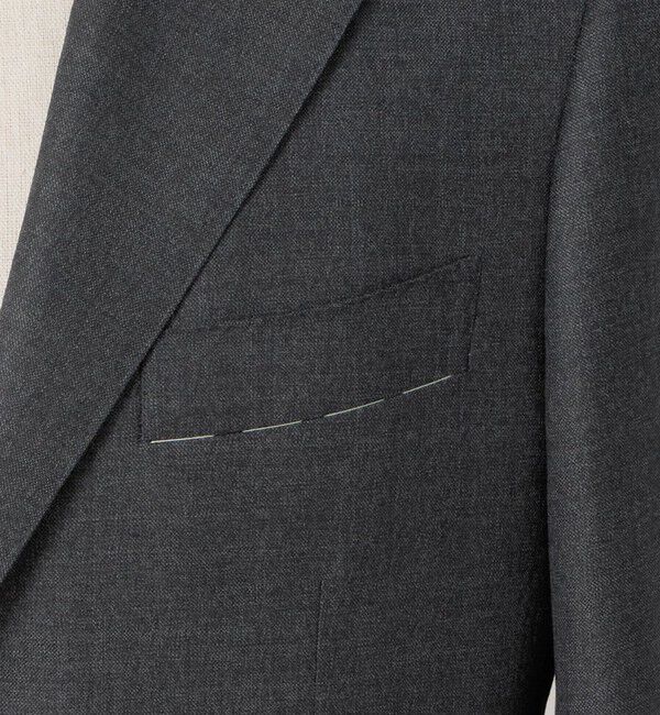 UNITED ARROWS「グレー シャークスキン シングル 3ボタン スーツ SーMODEL ヨコストレッチ 撥水」|スーツ|