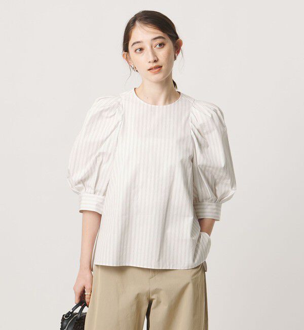 UNITED ARROWS「5分袖 コットン パプ ブラウス」|シャツ・ブラウス|