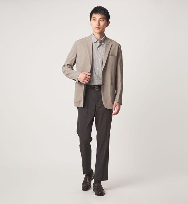 UNITED ARROWS green label relaxing「A+ air PE/PU トリコット プリント スタンダード 1プリーツ スラックス -ストレッチ・接触冷感・通気性-」|スラックス|