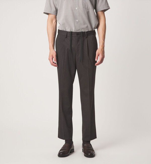 UNITED ARROWS green label relaxing「A+ air PE/PU トリコット プリント スタンダード 1プリーツ スラックス -ストレッチ・接触冷感・通気性-」|スラックス|