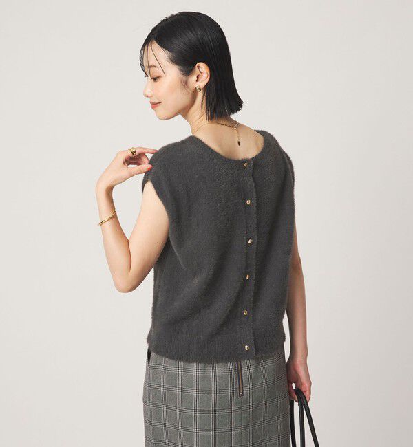 UNITED ARROWS green label relaxing「フラッフフェザー 2WAY フレンチスリーブ ニット」|ニット・セーター|DK.GRAY