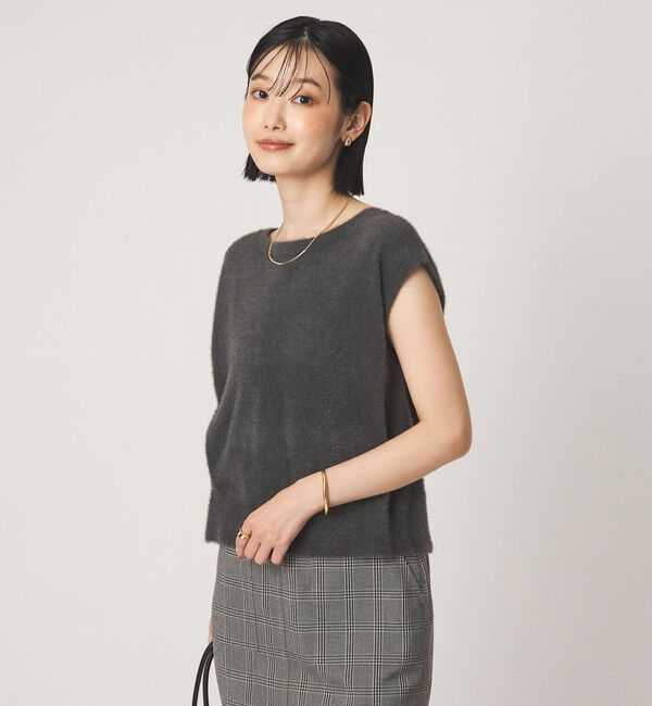 UNITED ARROWS green label relaxing「フラッフフェザー 2WAY フレンチスリーブ ニット」|ニット・セーター|
