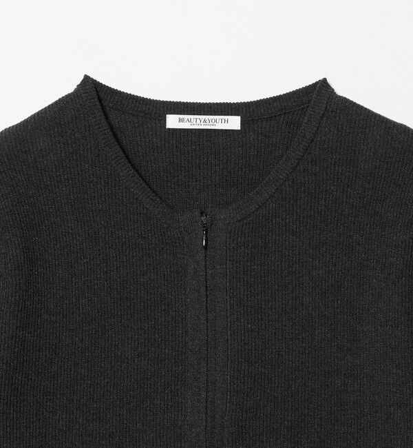 BEAUTY&YOUTH UNITED ARROWS「コットン ジップ クルーネック カーディガン ウォッシャブル」|カーディガン|