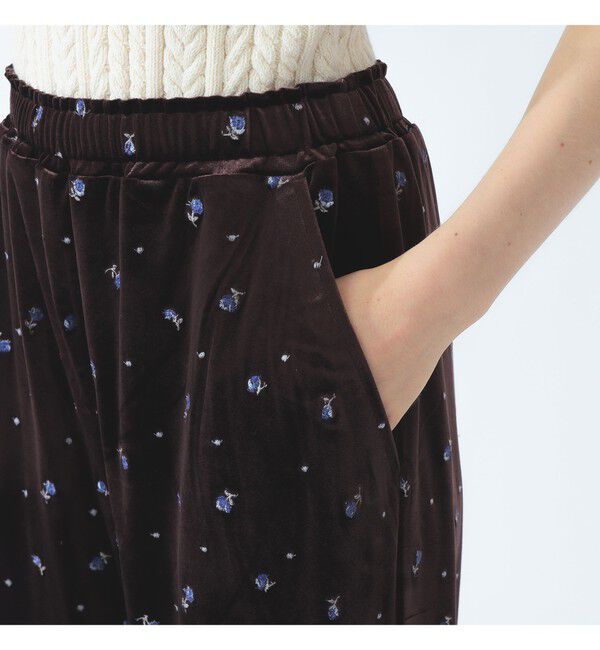 Ray BEAMS 「刺繍 ベロア イージー パンツ」|チノ|