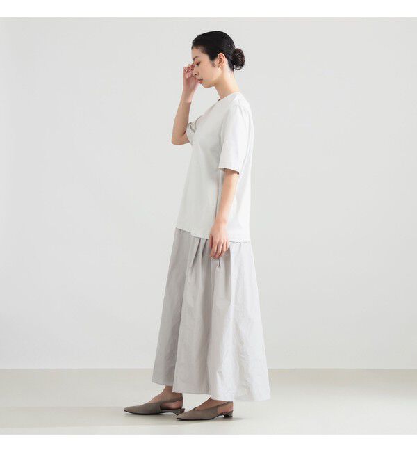 Demi-Luxe BEAMS 「タフタ コンビ Tシャツワンピース」|ワンピース|