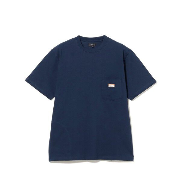 BEAMS「ヘビーウエイト ロゴワッペン Tシャツ【ベーシックフィット】」|Tシャツ・カットソー|NAVY