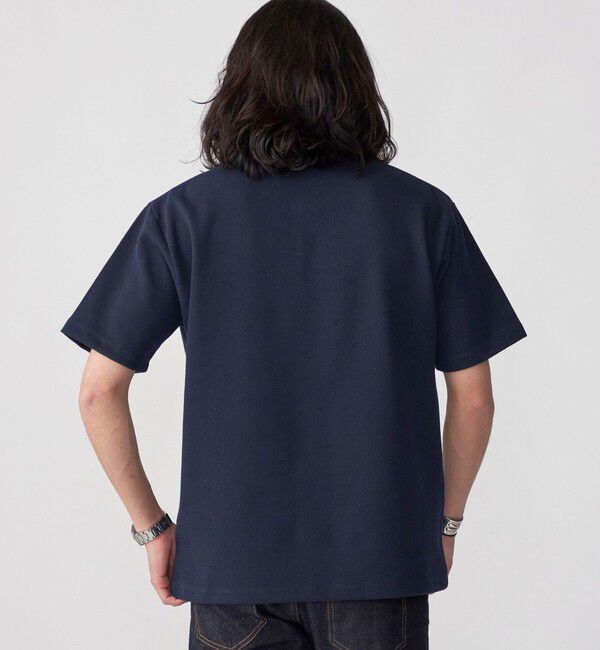 SHIPS「【WEB限定】SHIPS:〈手洗い可能/抗菌/防臭〉ワンポイント ロゴ バーズアイ ヘンリーネック Tシャツ」|Tシャツ・カットソー|