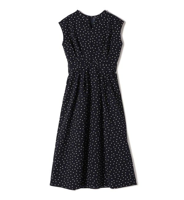 SHIPS for women「〈手洗い可能〉サッカー ストレッチ ドット 無地 フレンチ スリーブ ワンピース」|ワンピース|