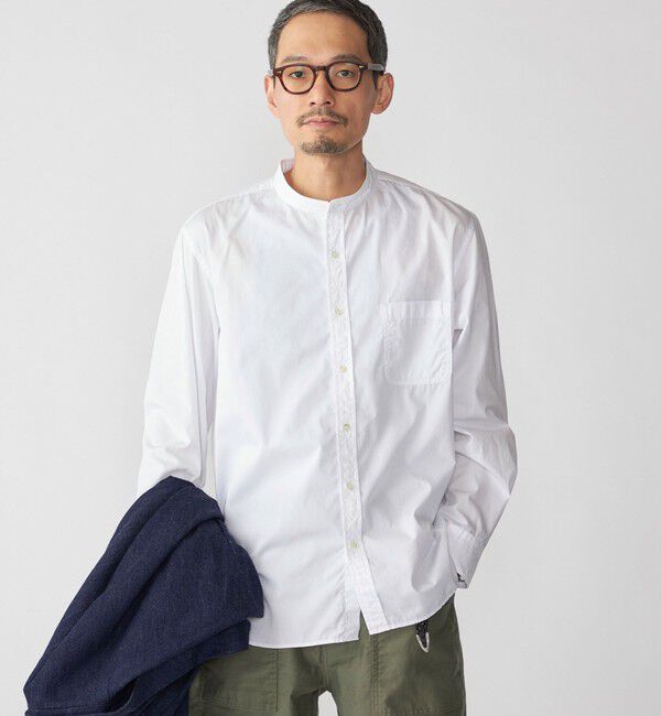 SHIPS「SHIPS: 〈MADE IN JAPAN〉バンドカラー ブロード シャツ ロングスリーブ」|シャツ・ブラウス|
