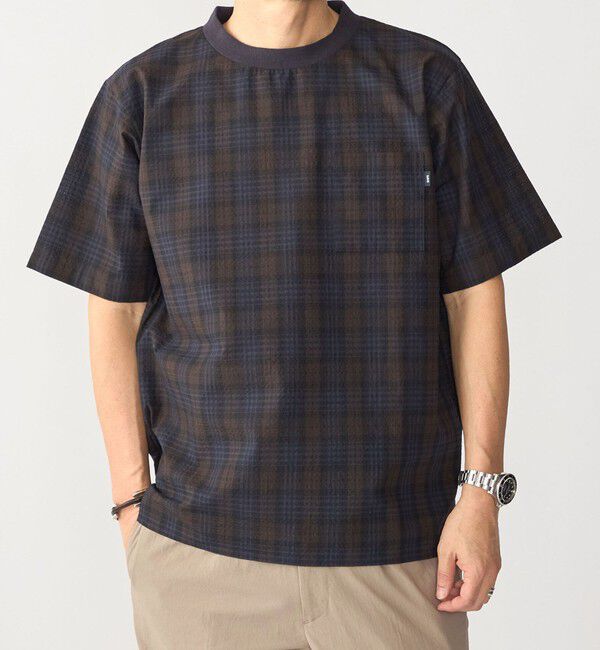 SHIPS「SHIPS:〈MADE IN JAPAN〉空羽 サッカー Tシャツ」|Tシャツ・カットソー|ダークブルー