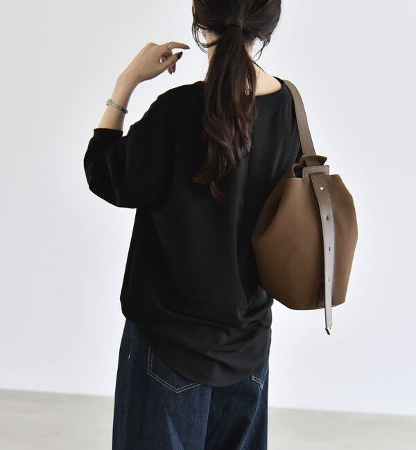 quaranciel「《予約》quaranciel:〈手洗い可能〉ジョーゼット リブ オーバーサイズ ブラウス」|シャツ・ブラウス|