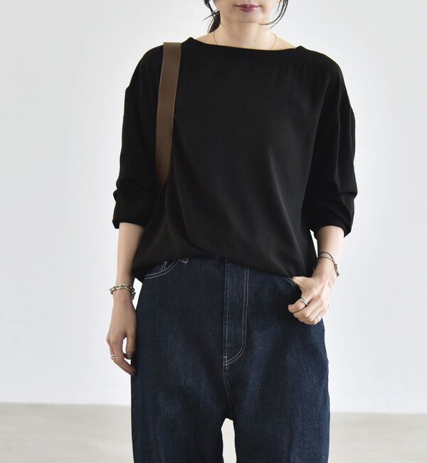 quaranciel「《予約》quaranciel:〈手洗い可能〉ジョーゼット リブ オーバーサイズ ブラウス」|シャツ・ブラウス|