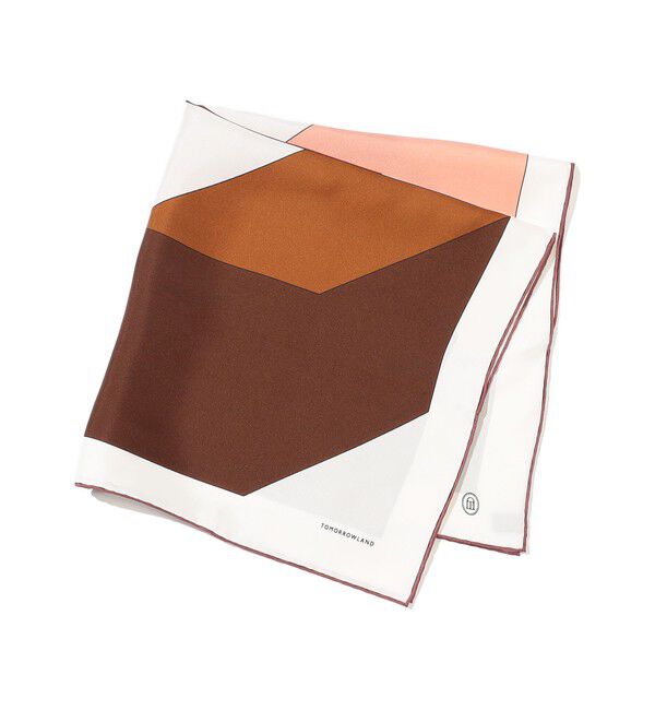 TOMORROWLAND GOODS「ATELIER TOMORROW CUBE シルクスカーフ」|バンダナ・スカーフ|32 ブラウン系