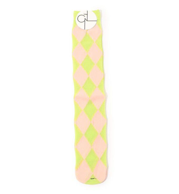 TOMORROWLAND GOODS「CONLEAD SHEER ARGYLE ソックス」|ソックス|52 ライムグリーン系