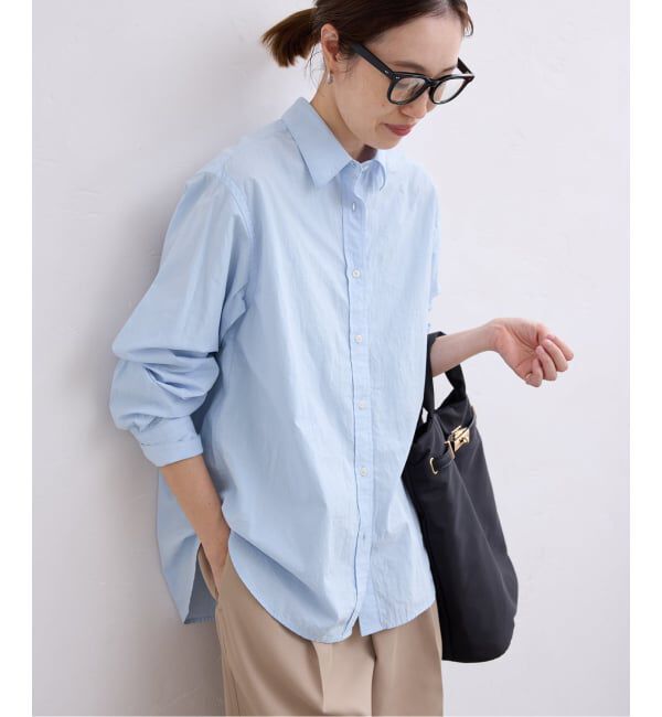 SLOBE IENA「《追加》Wash Cotton Color シャツ」|シャツ・ブラウス|サックスブルー