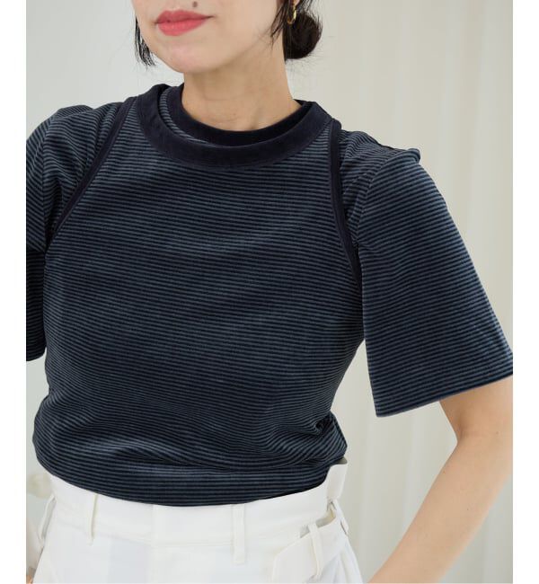 IENA LA BOUCLE「IENA LA BOUCLE ベロアボーダータンクトップ」|タンクトップ|