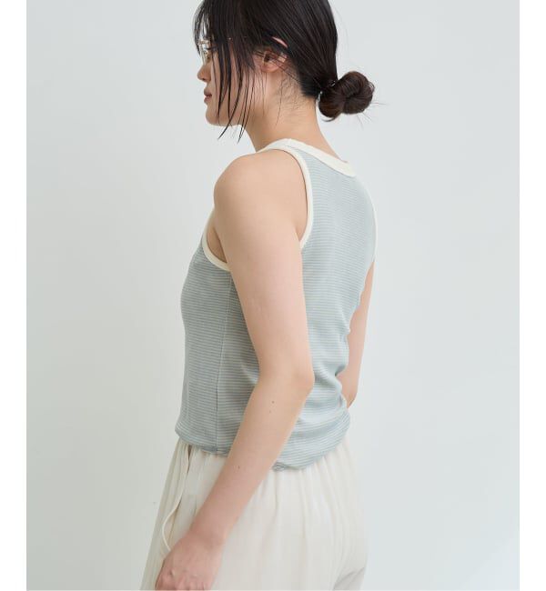 IENA LA BOUCLE「IENA LA BOUCLE ベロアボーダータンクトップ」|タンクトップ|