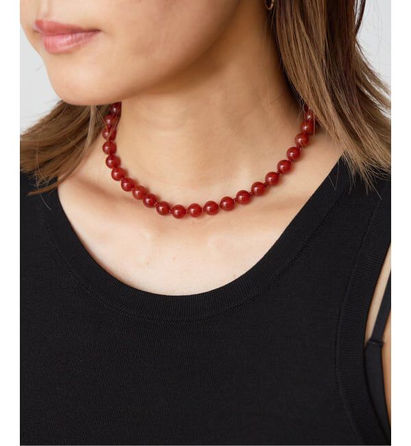 IENA LA BOUCLE「《追加》OCUCCI チョーカー red agate 8MM37cm OJNL-2514」|ネックレス|レッド