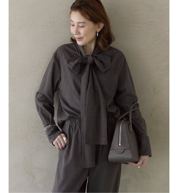 VERMEIL par iena「Glen Check ボウブラウス」|シャツ・ブラウス|