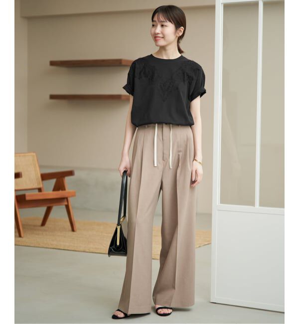 SLOBE IENA「《WEB限定/追加》アイラッシュレースTシャツ」|Tシャツ・カットソー|