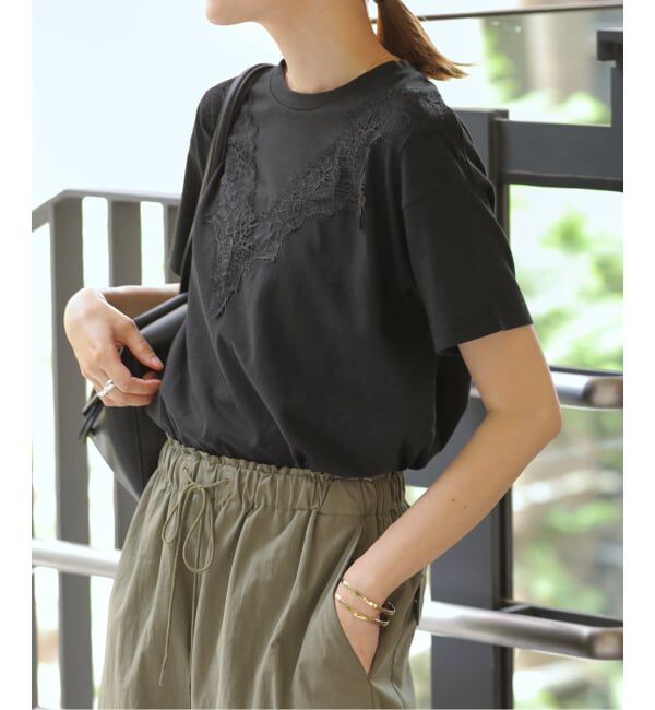 SLOBE IENA「《WEB限定/追加》アイラッシュレースTシャツ」|Tシャツ・カットソー|