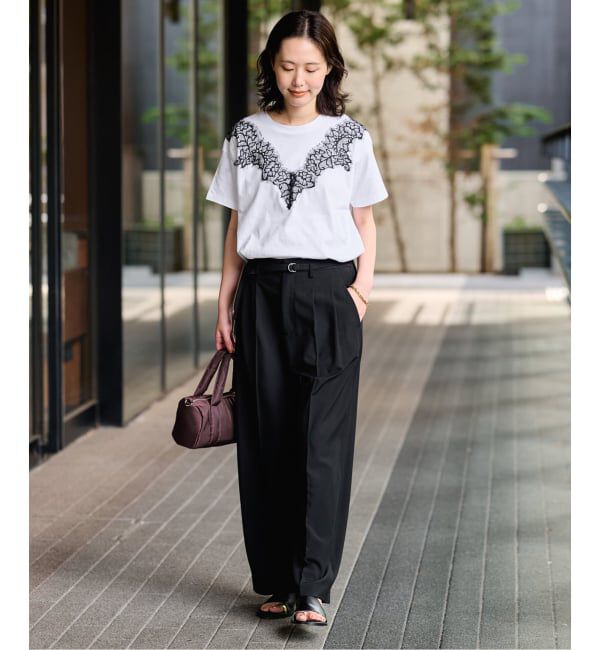 SLOBE IENA「《WEB限定/追加》アイラッシュレースTシャツ」|Tシャツ・カットソー|